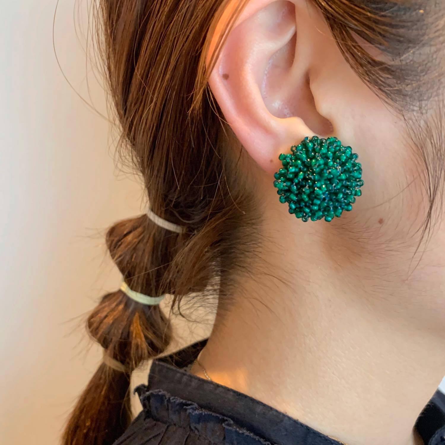 再入荷〉Duaオリジナル ビーズカボションの〈ピアス/イヤリング〉M