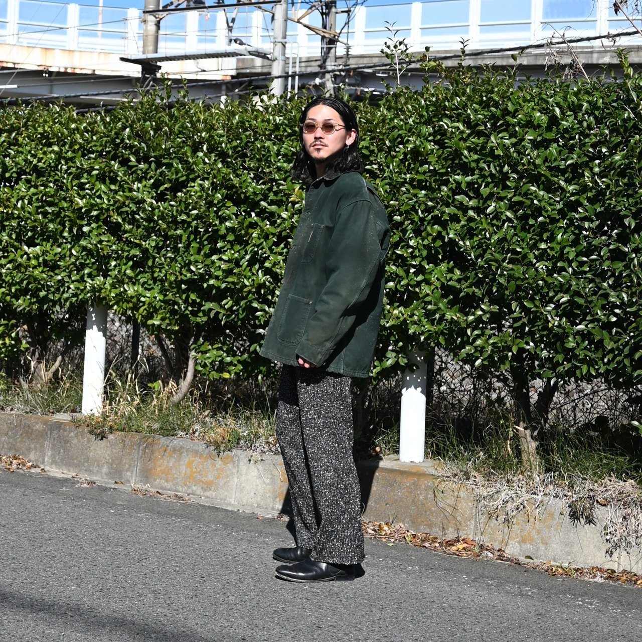 VINTAGEカーハート、INTERIM(インテリム)ブークレツイードセットアップスタイル