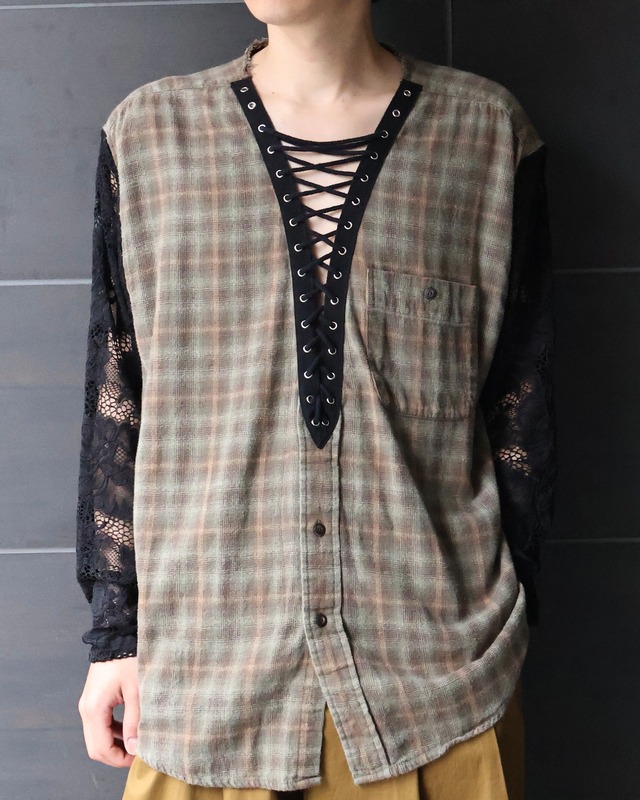 lace detail relax fit shirt