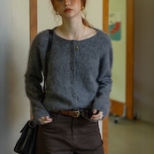 Duveteux Crew Neck Knit Cardigan F0819