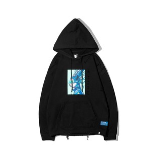 SALE 送料無料【HIPANDA ハイパンダ】メンズ サイボーグ プリント フーディー スウェット MEN'S CYBORG PRINT HOODIE SWEAT SHIRT / BLACK