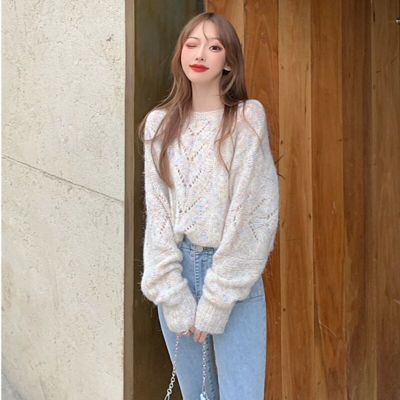 スタイルセーター ニットトップス ジーンズ オータムレディース ストリート 秋物 ドラファッションホール12728957221