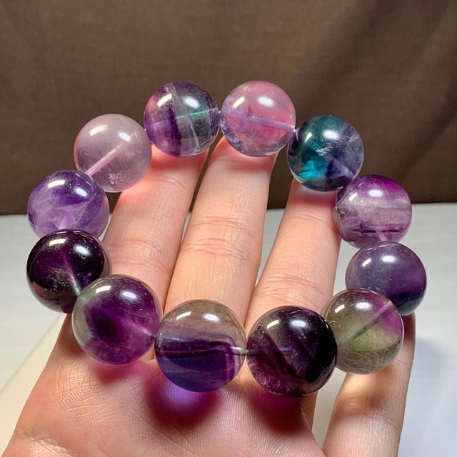 6.希少な大玉！変わった色合い☆グラデーション☆フローライト ブレスレット