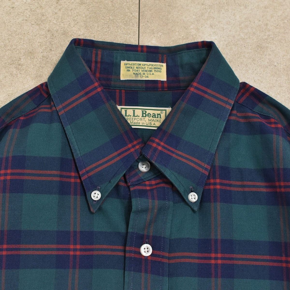 80s～ アメリカ製 L.L.Bean エルエルビーン タータンチェックシャツ ...