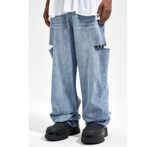 【DRIP2121】D/B Side Cut Wash Druze Denim