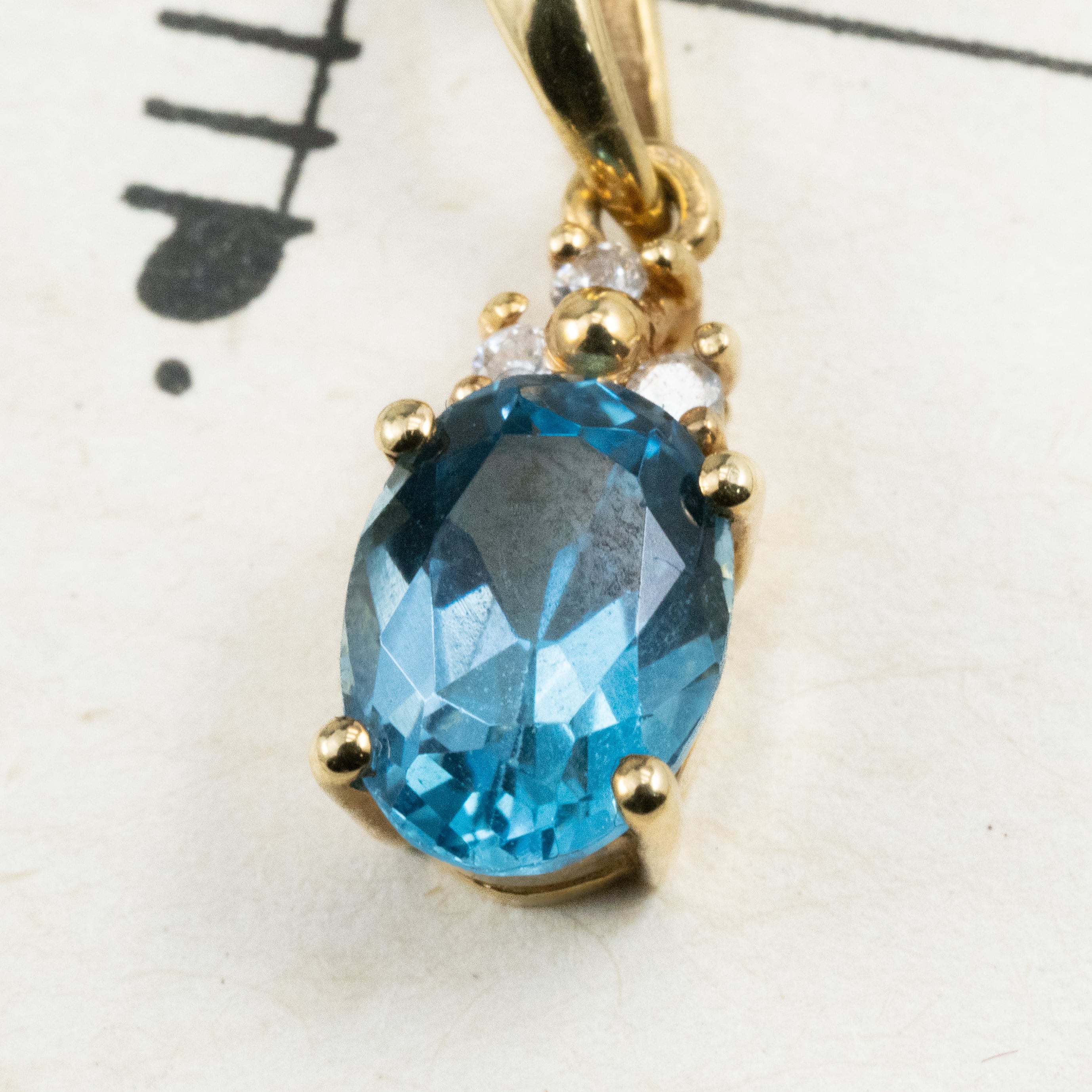 K18 イタリア ウノアエレ ブルートパーズ ダイヤモンド 40cm