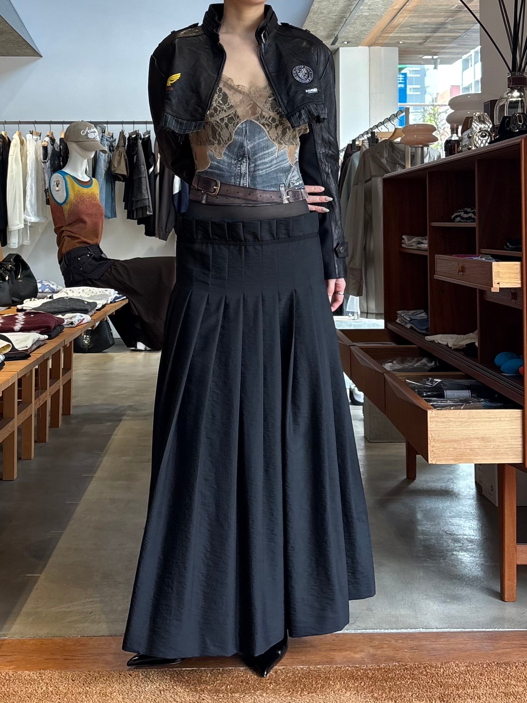 26SS】FETICO フェティコ / プリーツスカート マキシ丈 / PLEATED MAXI