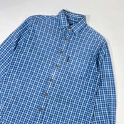 90s TARAS BOULBA タラスブルバ チェック 長袖シャツ S/ブルー/メンズ/アシックス/ビンテージ