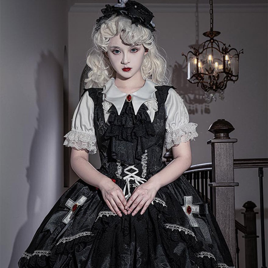 予約販売 王子系 少年装 ネックリボン スカーフ レース ブローチ 双子