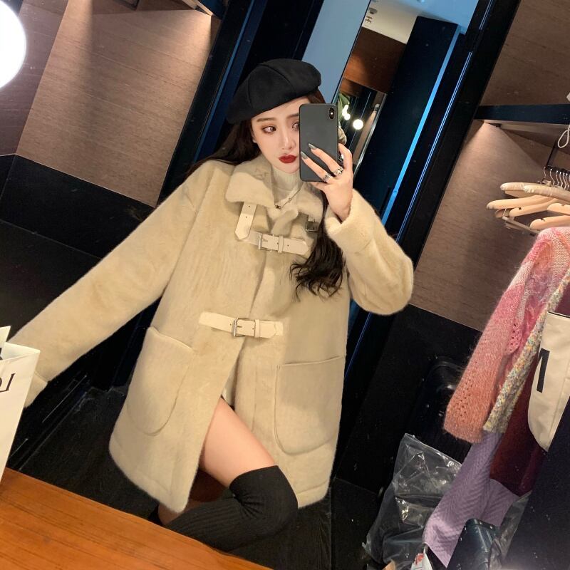 コート レディースウィンターベルベットベージュルーズ 冬物 ブラックストロベリース42458209783