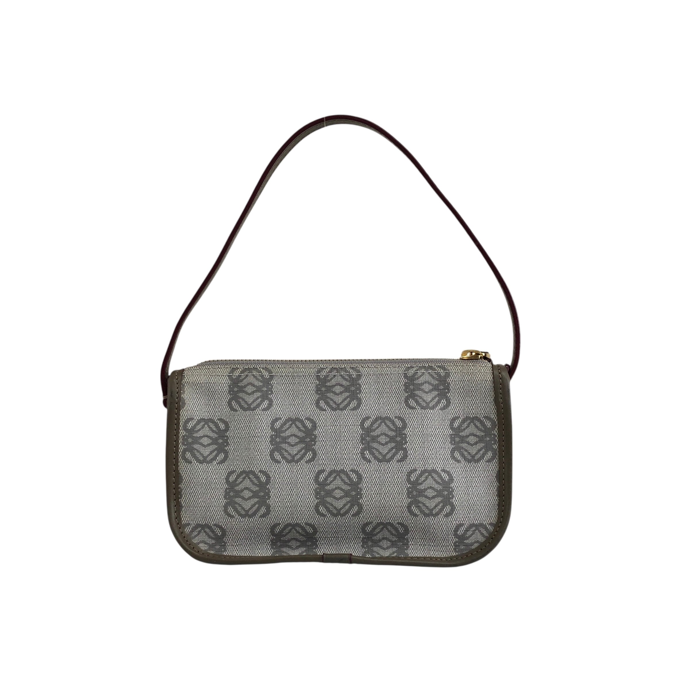 LOEWE ロエベ ハンドバッグ グレー カデナ アナグラム PVC レザー ミニ