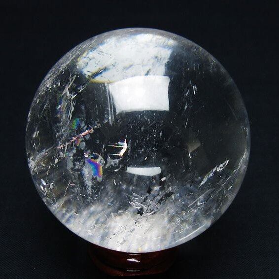 水晶 丸玉 虹入り 54mm スフィア 置物 水晶玉 一点物 151-8838