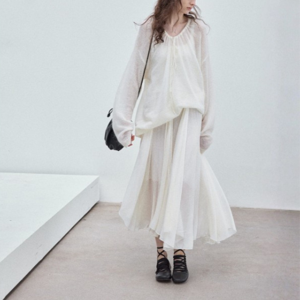 Nuage Gather Mohair Knit F0496