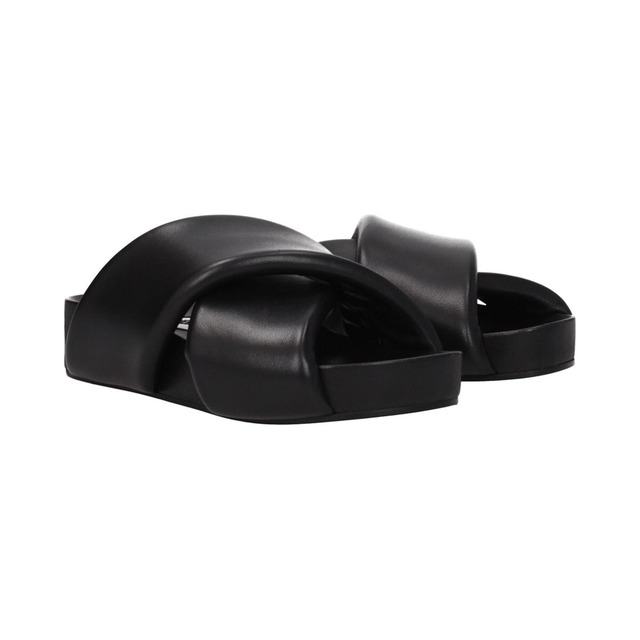 JIL SANDER ジルサンダー レディース スライドサンダル レザー ブラック
