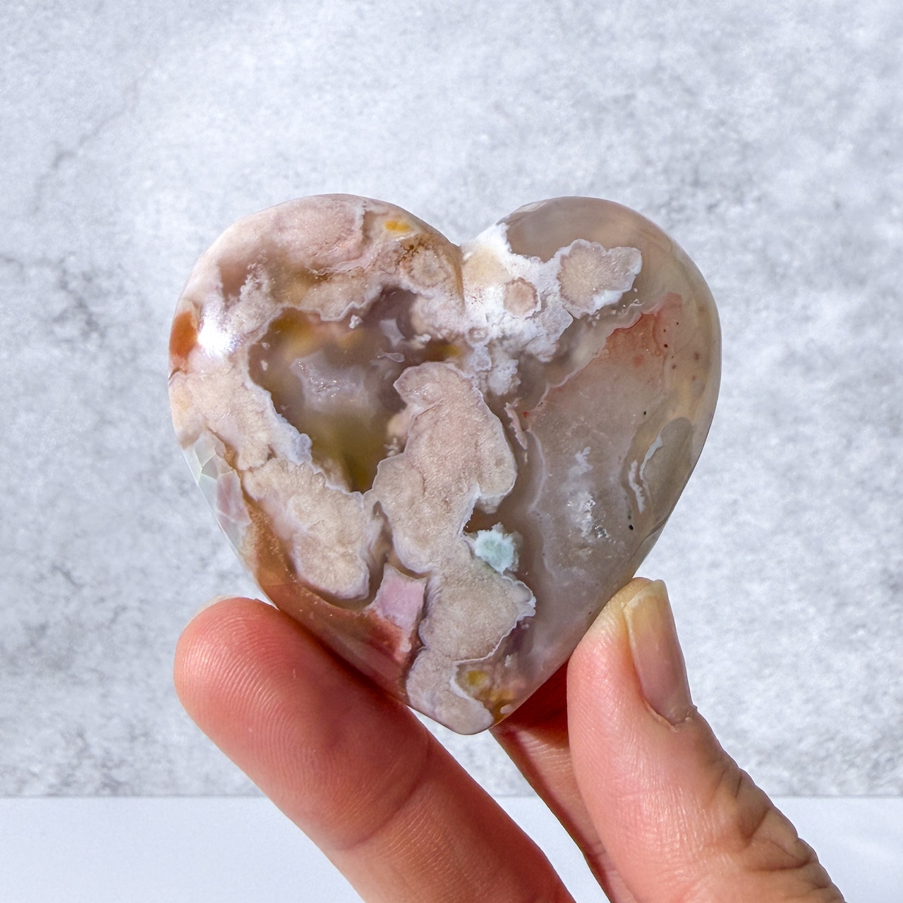 フラワーアゲート ハート * Flower Agate * 天然石