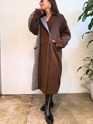 エイミーロウ  Eimee Law Ｗシャギー配色ロングコート