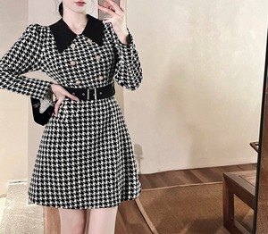 houndstooth pattern dress