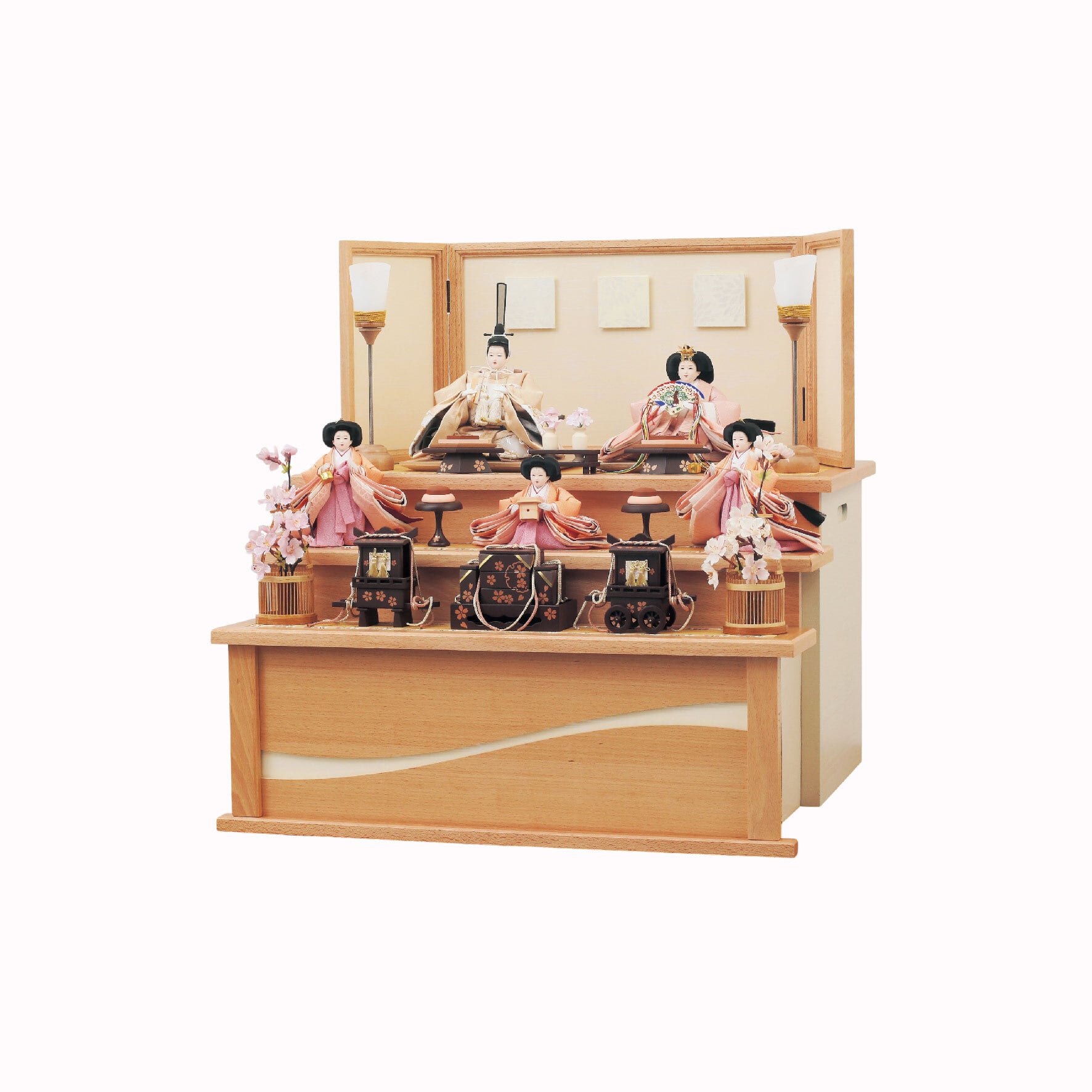 雛人形<三段収納飾り>葵|ひな人形