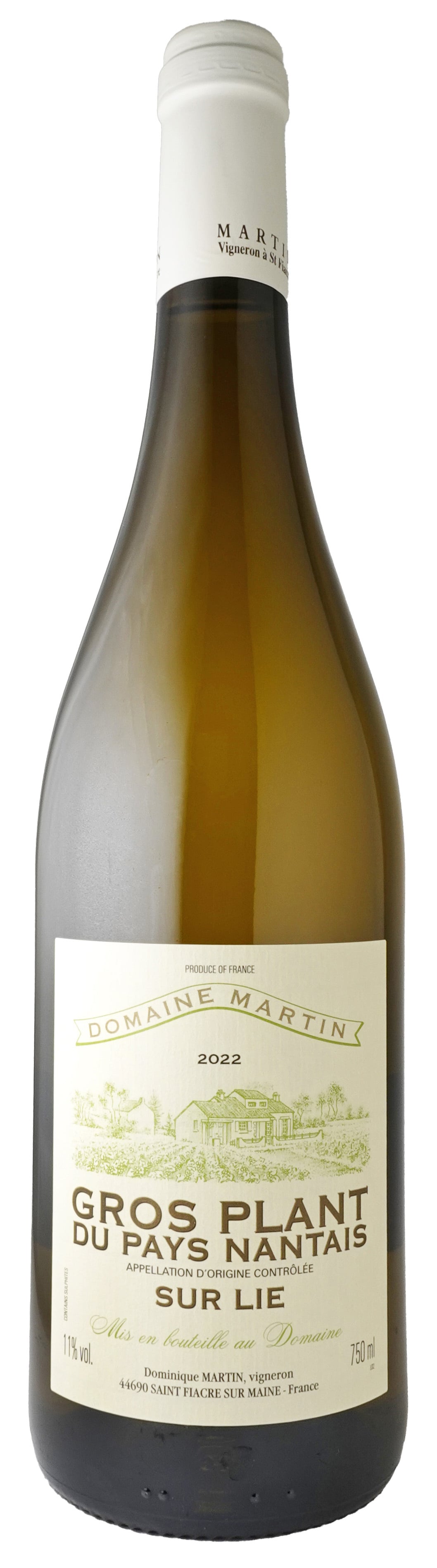 グロ・プラン・デュ・ペイ・ナンテ・シュール・リー　22　ベルナール・エ・ドミニク・マルタン　Gros Plant du Pays Nantais sur Lie　22　Bernard et Dominique Martin