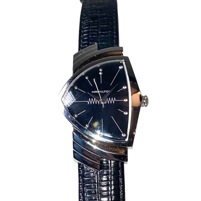 HAMILTON black dial quartz watch “VENTURA”