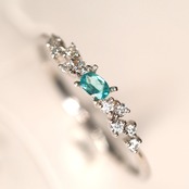 パライバトルマリン ブラジル産 0.059ct リング k10 セミオーダー枠 f-7