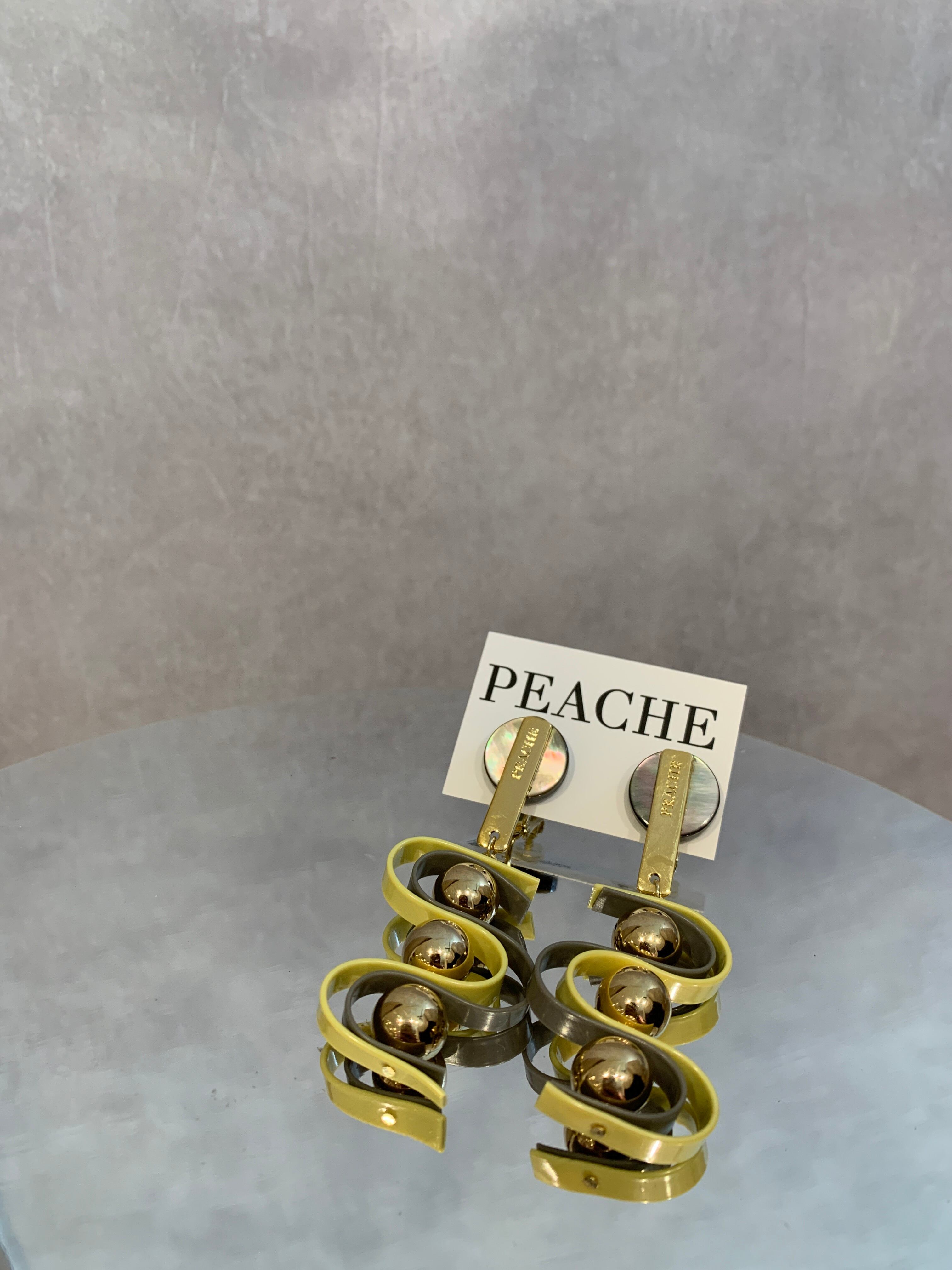 double wave yellow×gray gold