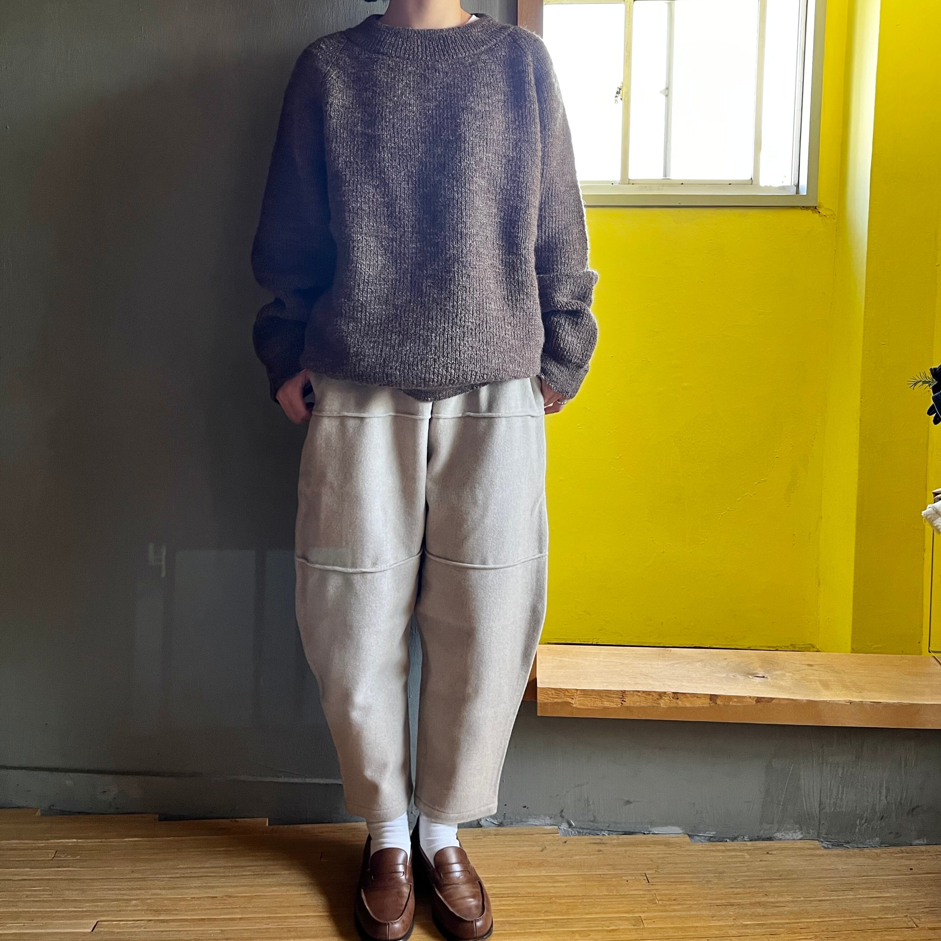 MITTAN｜ウルグアイスラブNMウールセーター 茶杢 KN-35 | CORNER_122