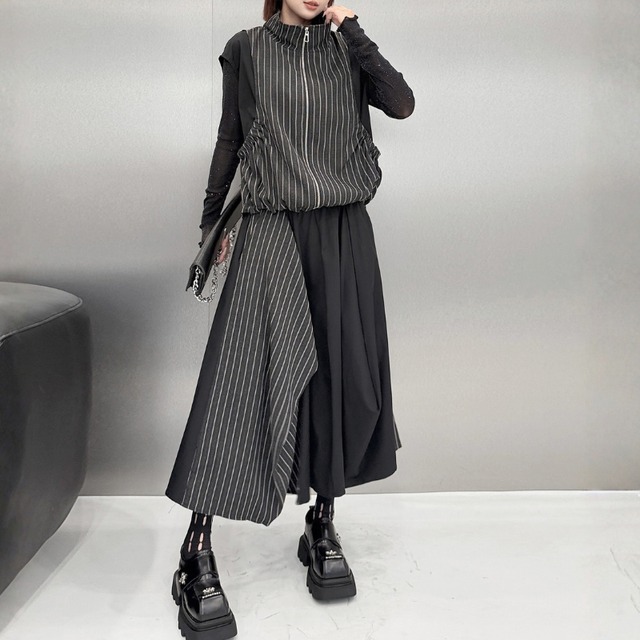 Pinstripe zip vest setup C1627