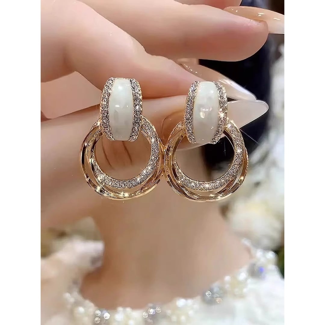 Hoop Drop Decoration Earrings V3234