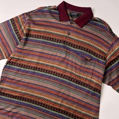 polopiu イタリア製 総柄デザイン 半袖ポロシャツ L/マルチカラー/ネイティブ