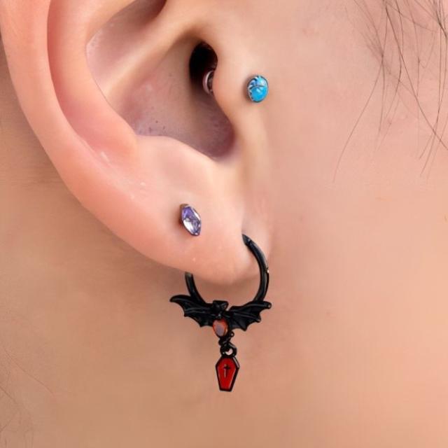 ボディピアス 16G コウモリ Bat and Coffin ハロウィンピアス