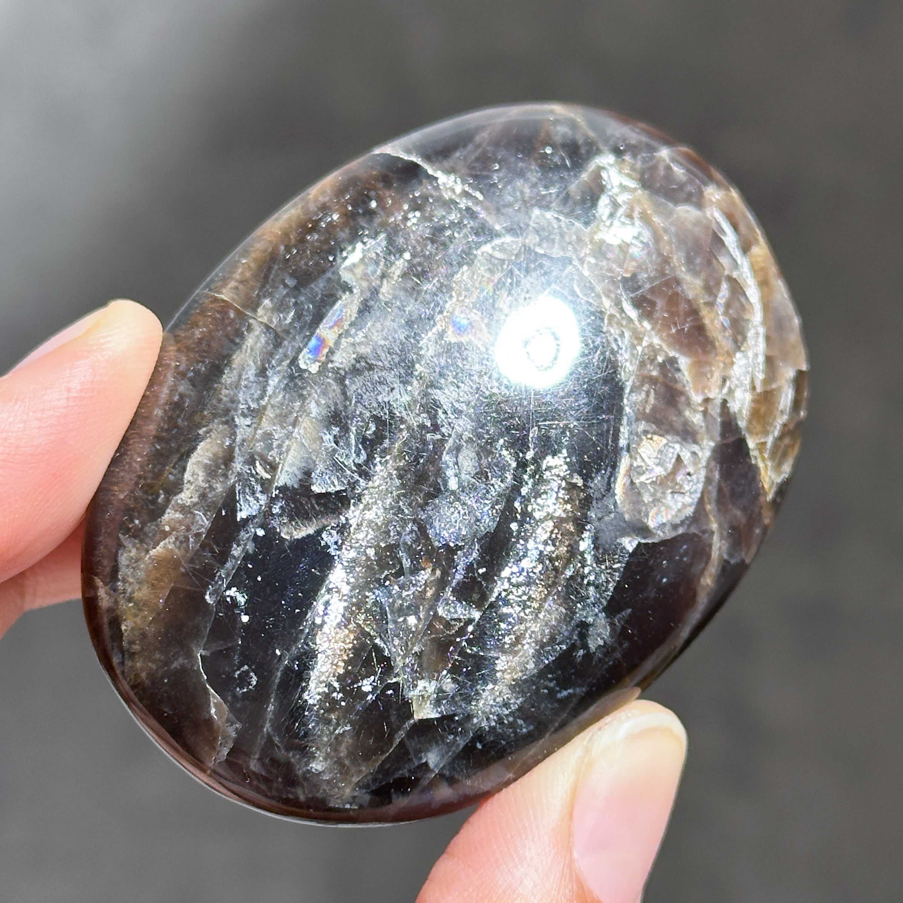 ブラックムーンストーン パームストーン11◇ Black Moonstone ◇天然石