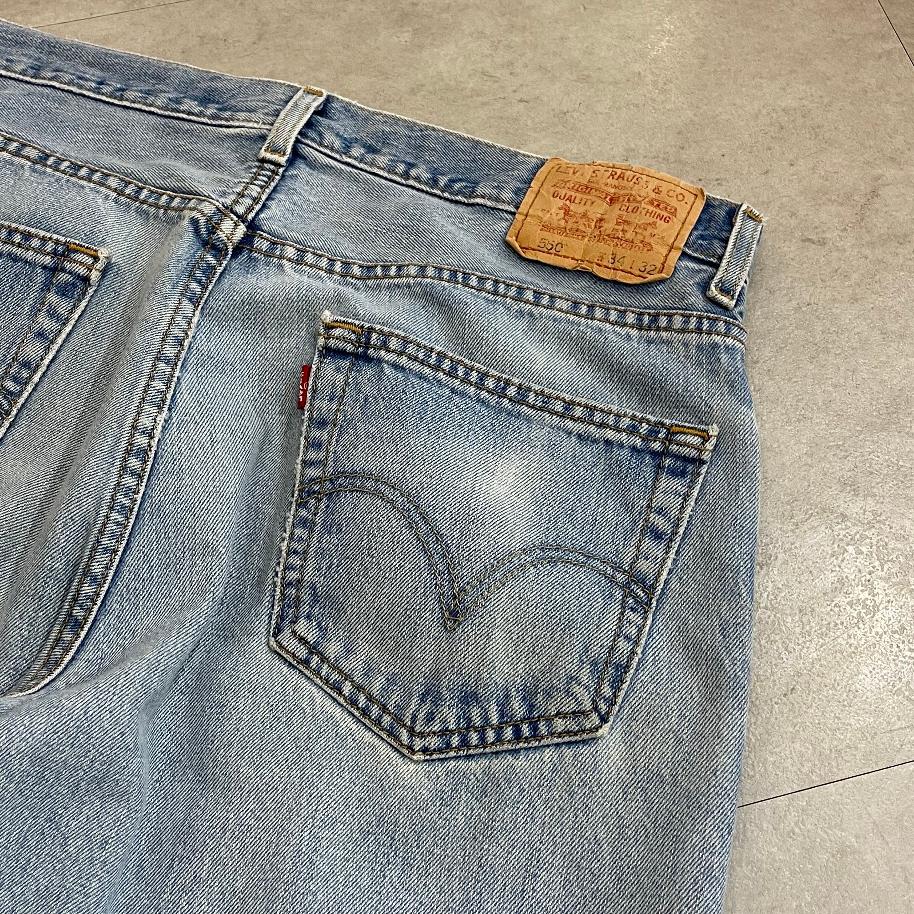 size:W34×L32【 Levi's 550 】リーバイス 550 バギーデニムパンツ ジーンズ アイスブルー 古着 古着屋 高円寺 ビンテージ