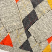 MACPHEE マカフィー アーガイル柄 Vネック ウール ニット セーター 1/グレー レディース