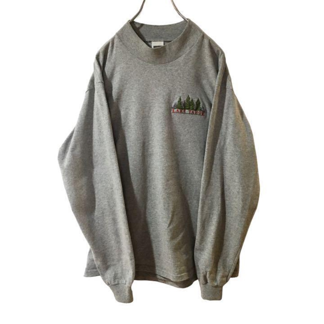 US輸入】90s コットンデラックス Tシャツ 長袖 ロンT 刺繍 タホ湖 