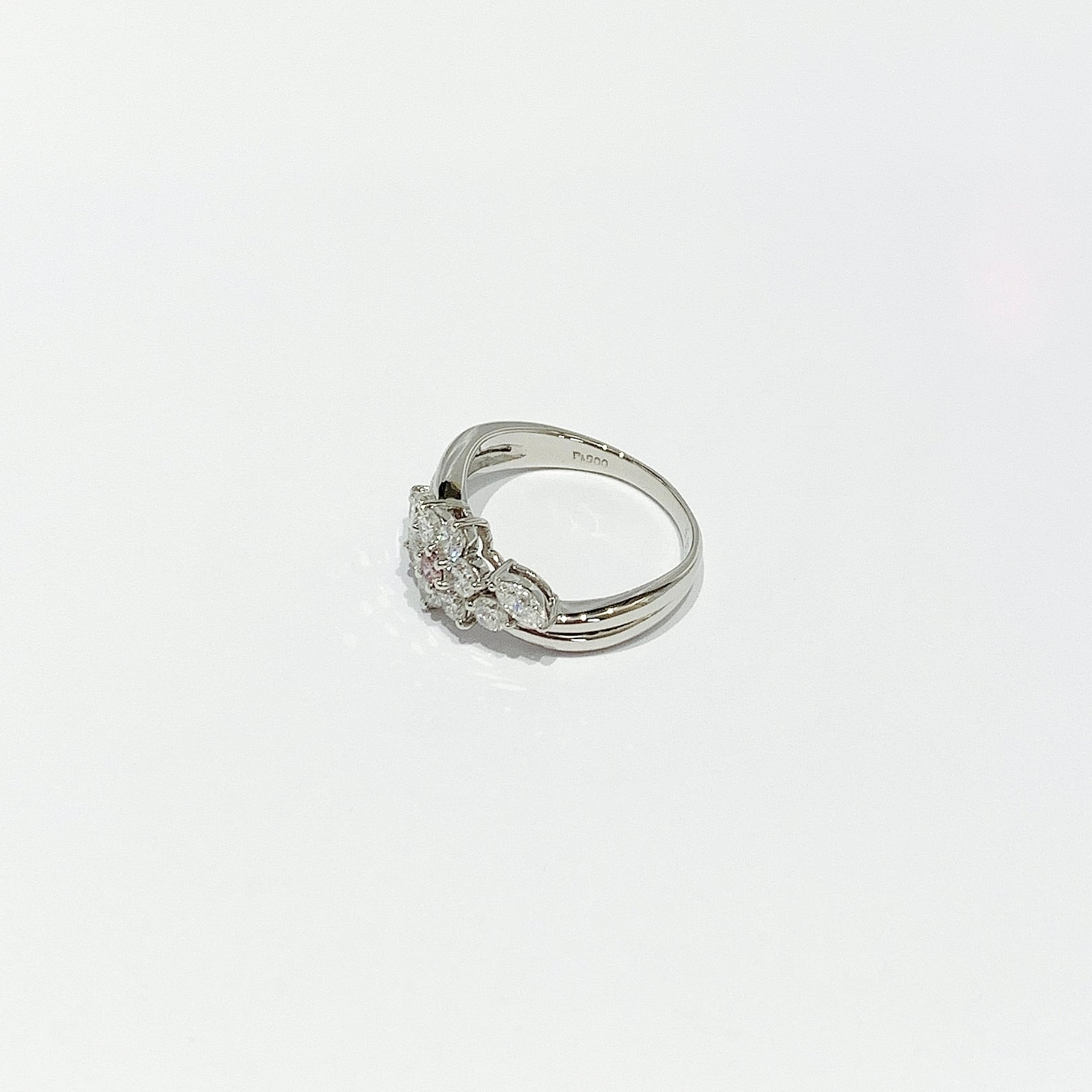 天然ピンクダイヤモンド0.06ct 天然ダイヤモンド1.05ct PT900 リング