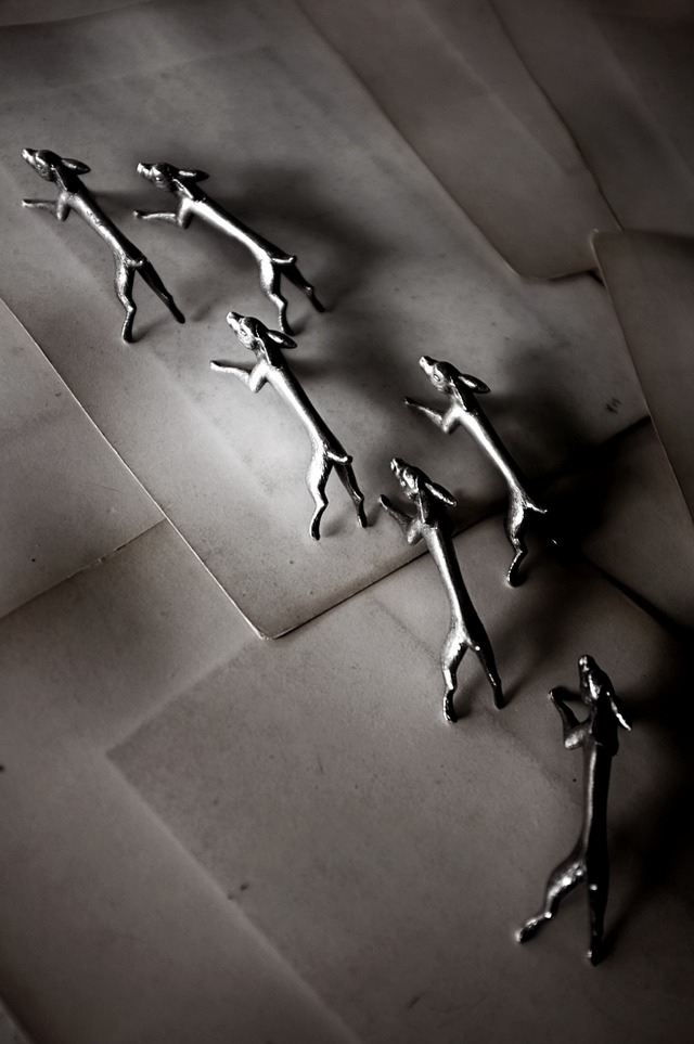 フランス 永遠の硬化 うさぎのカトラリーレスト アンティーク