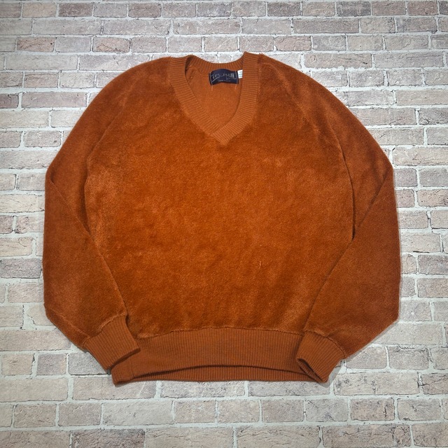 1970s TROI HILL PILE V-NECK SWEAT SHIRT  USA製