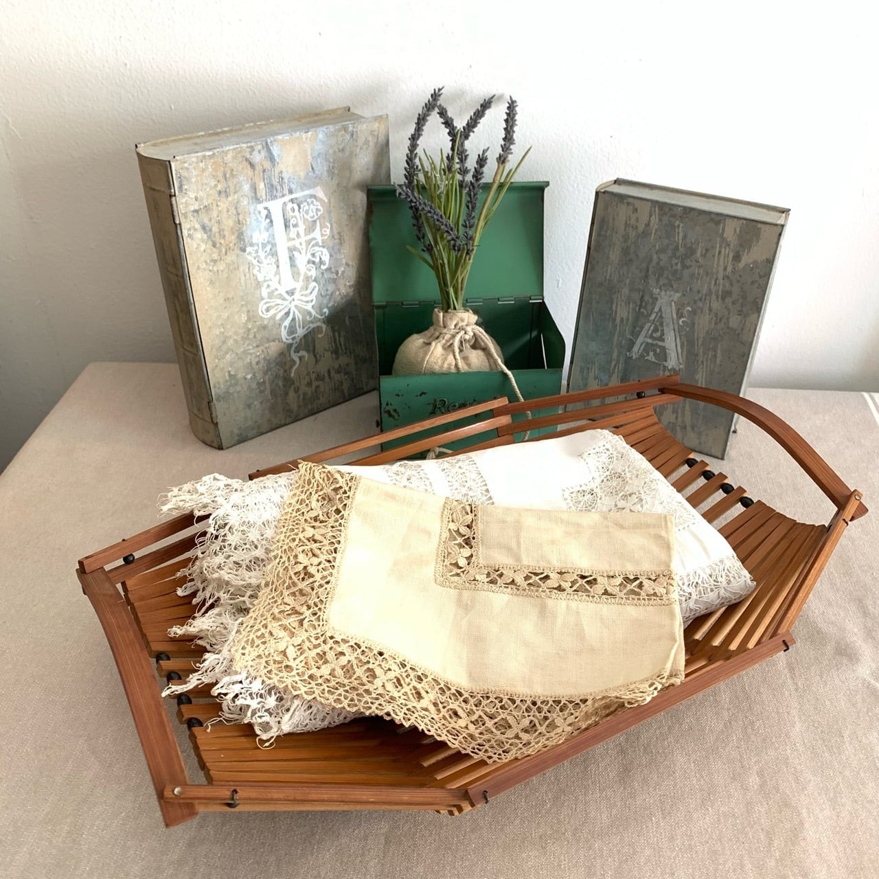 ビンテージ 竹トレー 古い竹製トレー 竹かご レトロ お洒落トレー