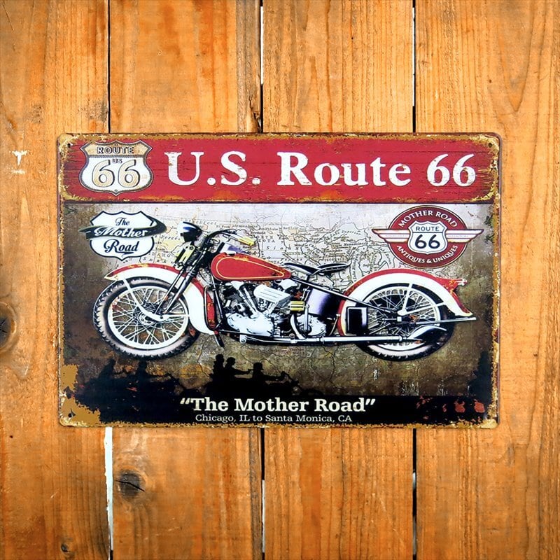 アメリカン雑貨 サインプレート ブリキ看板 ルート66 ROUTE66