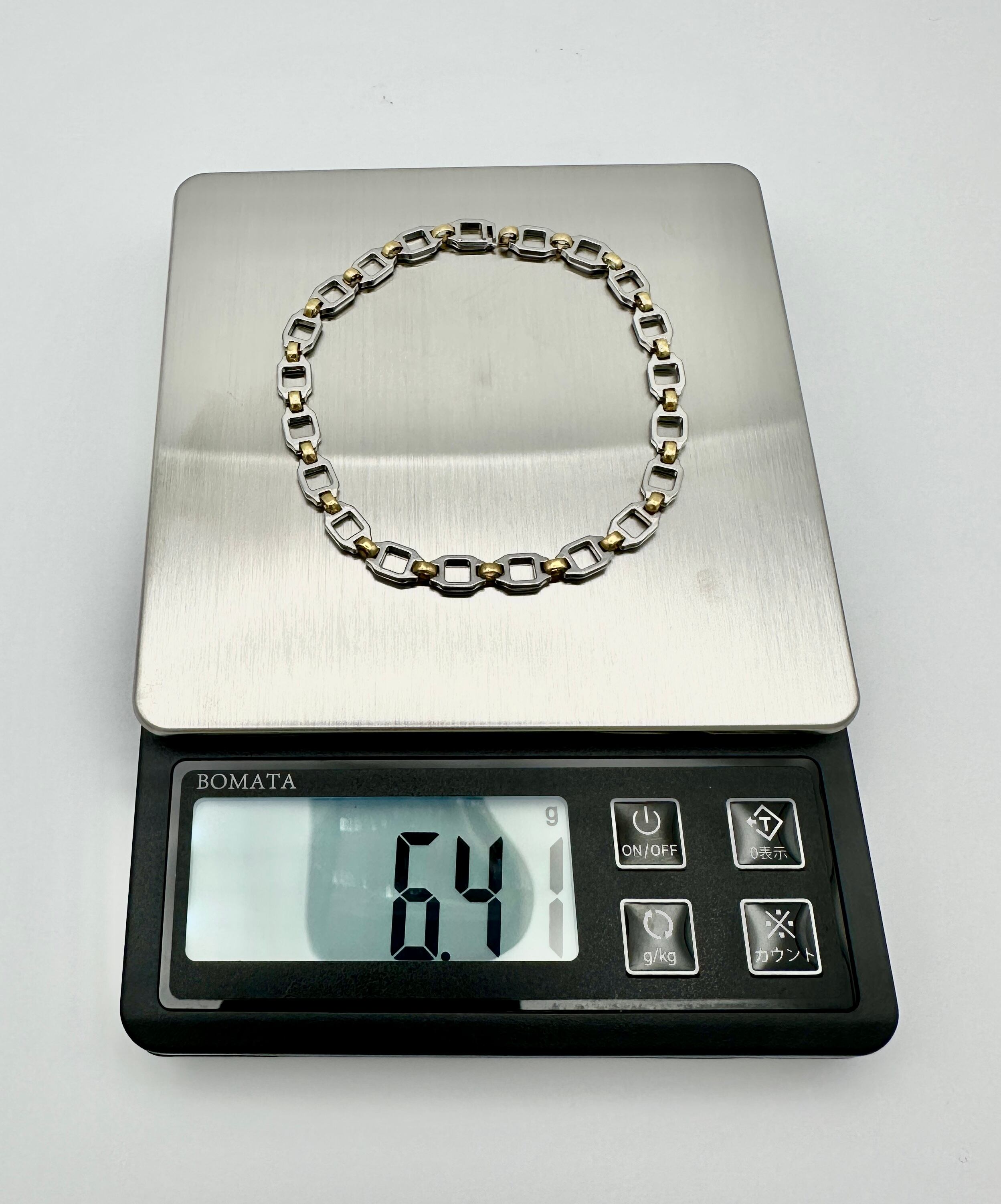 Cartier サントス リンクチェーンコンビブレスレット SS/750 6.4g