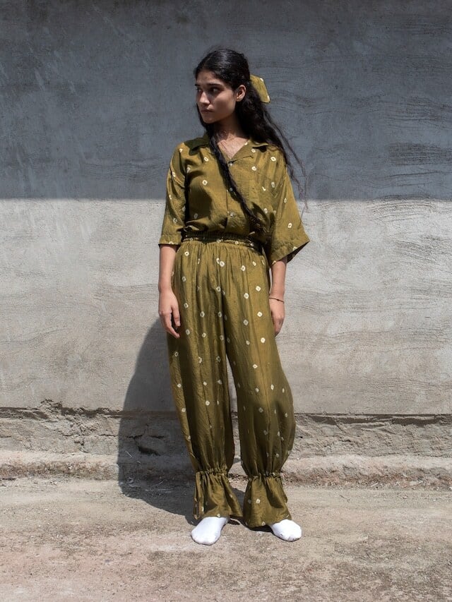TADO KUSHI PANTS - MOSS MARIGOLD