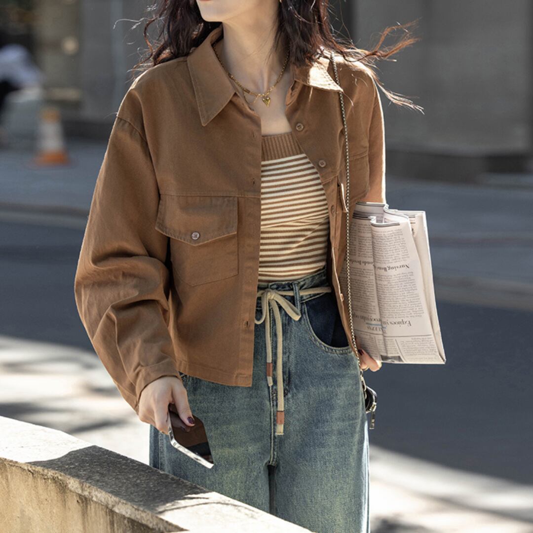 simple plain retro long sleeved shirt