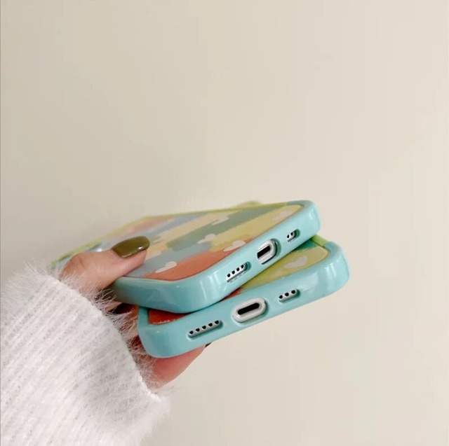 iPhoneケース iPhone13 iPhone12 ハート 虹 カラフル かわいい 1228