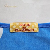 【フラメンコ衣装】ブルー docedelflamenco ドセデルフラメンコ タンクトップ トップス 水玉 ドット 青 鮮やか ダンス 練習 伸縮性 生地 軽い お洒落 キュート