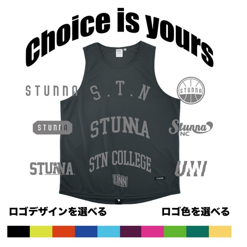 Choice is yours Tank : dark grey : ロゴ色選択、有料ナンバリング可能商品