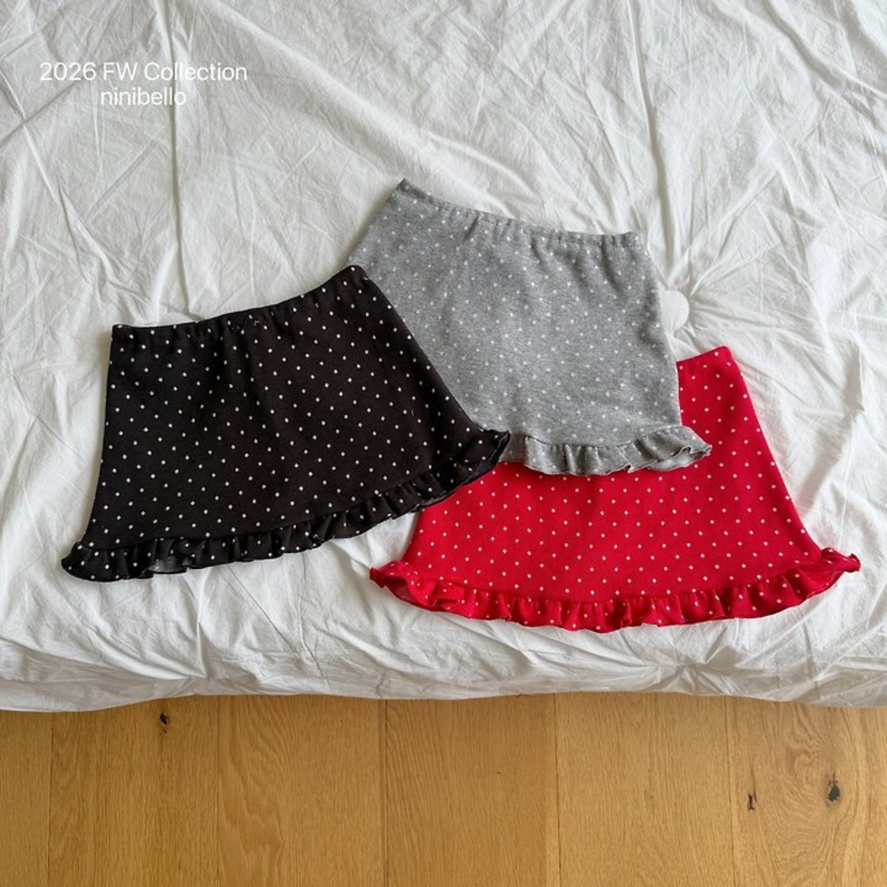 韓国子供服 / ninibello / Dear Dot Skirt  / スカート *XS~XXL*