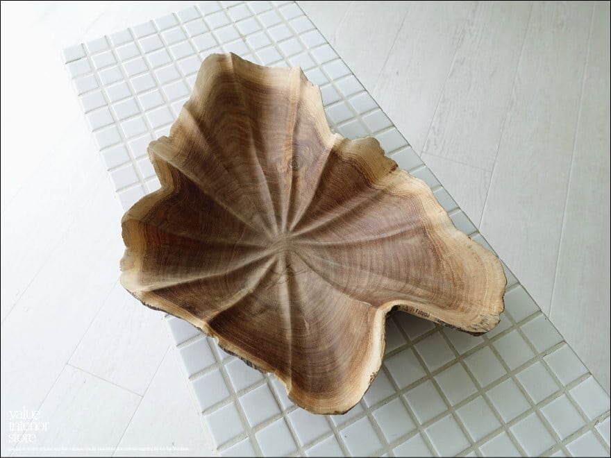 チーク無垢材 プリミティブトレイbreit34cm 菓子鉢 菓子器 入れ物 サラダボウル 小物入れ 自然な様 世界三大銘木