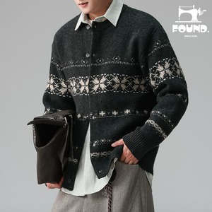 Retro Fair Isle Knitted Cardigan(FD441)