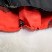 フラメンコ 衣装 ファルダ スカート ブラック系 ボランテ フリル 水玉 ドット柄 黒 赤 ボリューム ダンス衣装 ステージ イベント 練習 レッスン 華やか かわいい レッド系